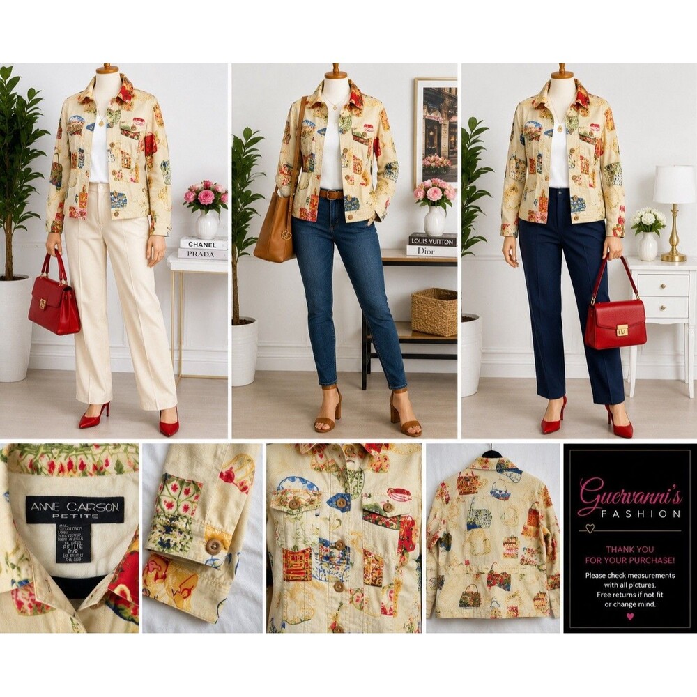 Anne Carson Floral Petite Jacket Floral Handbag Purse Print Cottagecore